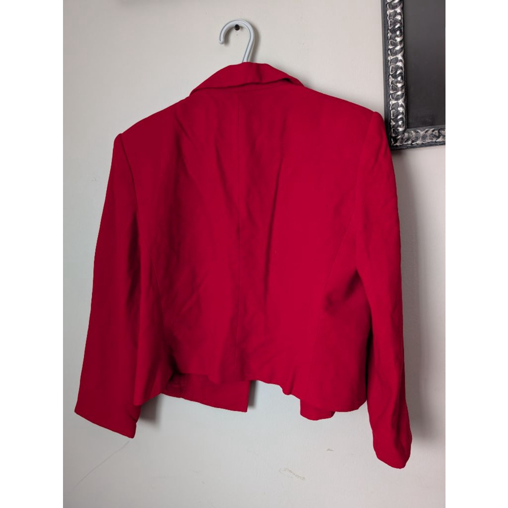Kasper ASL Red Double Breasted Blazer Gold Buttons - Picture 8 of 11